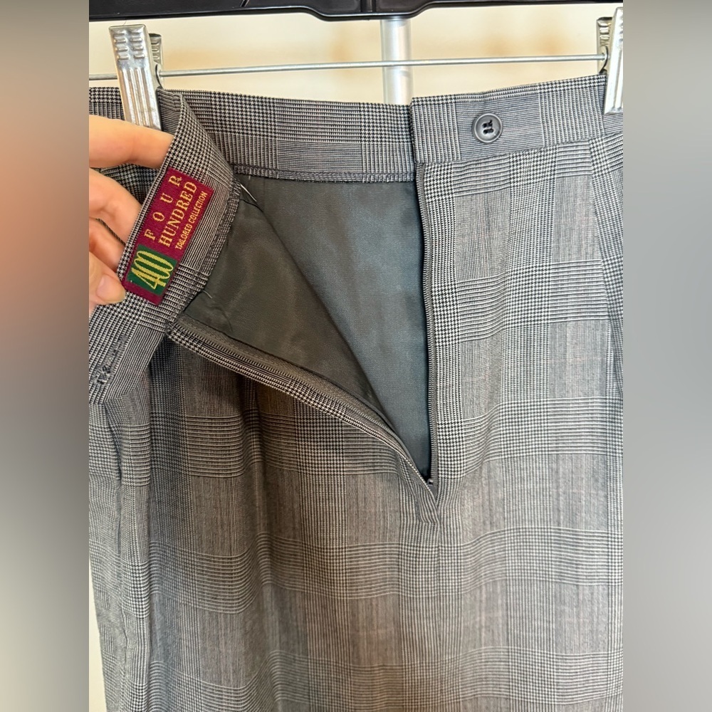 Vintage 90’s 400 Tailored Collection preppy Gray Glen Plaid wool blend skirt 0 - Picture 8 of 12